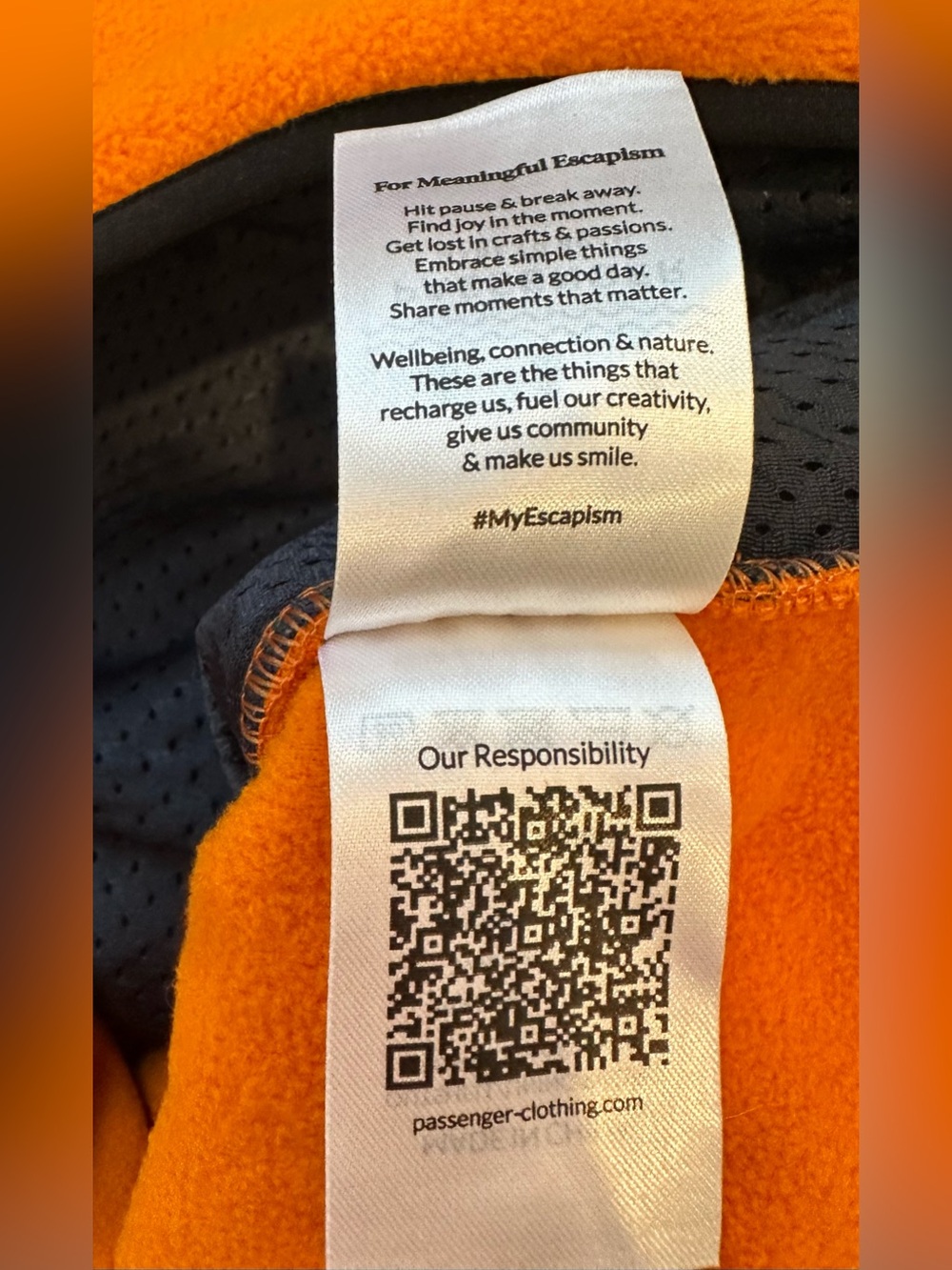 Passenger Fleece Lined Hybrid Anorak Jacket XS Orange Blue Colorblock Hooded - Picture 11 of 16